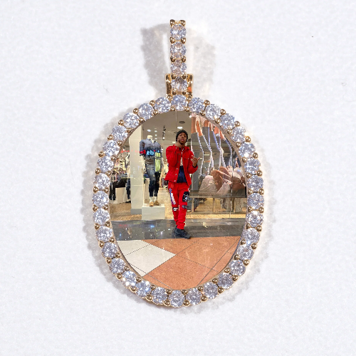 3D Oval Custom Picture Pendant