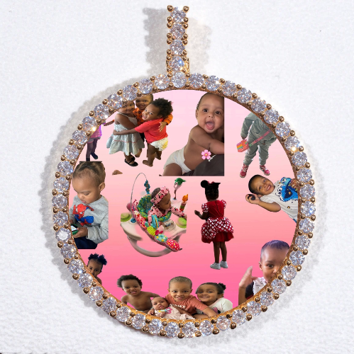 LARGE 3D CIRCLE CUSTOM PICTURE PENDANT