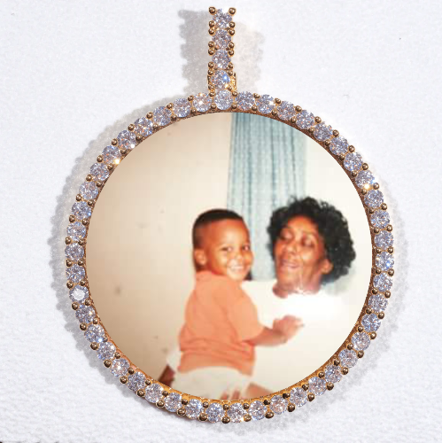 LARGE 3D CIRCLE CUSTOM PICTURE PENDANT