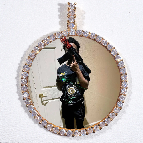 LARGE 3D CIRCLE CUSTOM PICTURE PENDANT