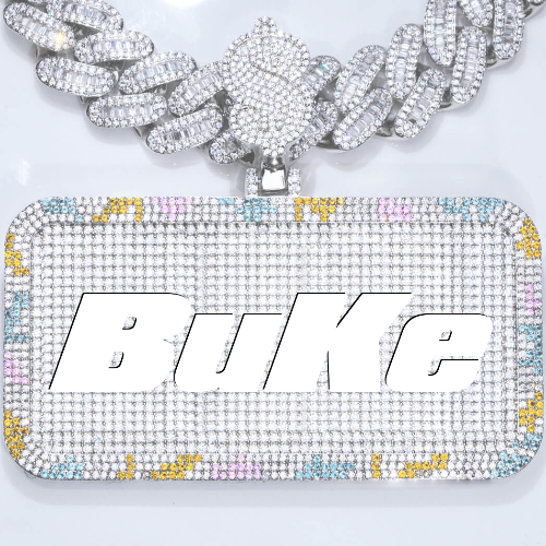 CUSTOM LETTER NECKLACE 3D COLORFUL SQUARE