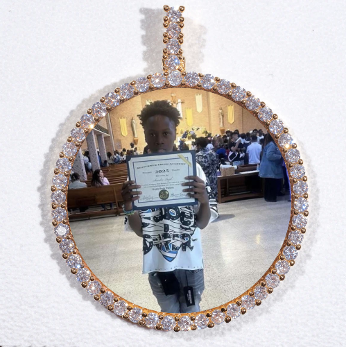 LARGE 3D CIRCLE CUSTOM PICTURE PENDANT