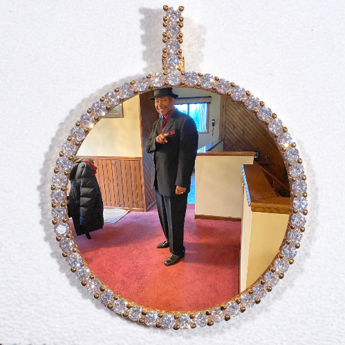 LARGE 3D CIRCLE CUSTOM PICTURE PENDANT