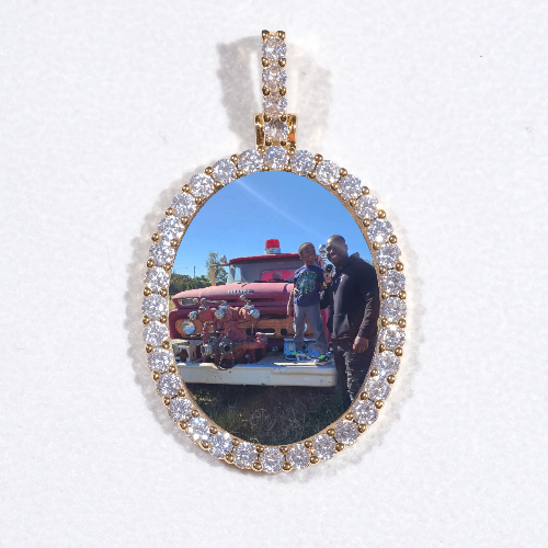 3D Oval Custom Picture Pendant