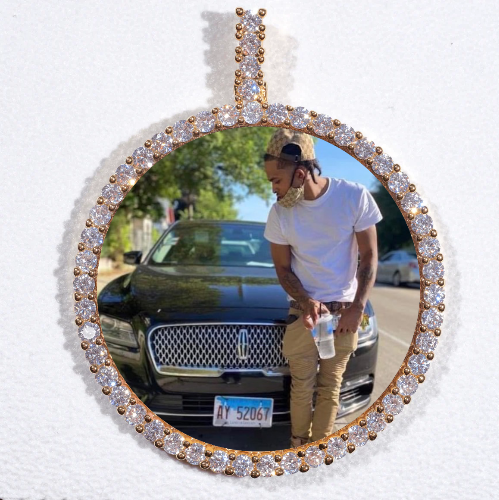 LARGE 3D CIRCLE CUSTOM PICTURE PENDANT