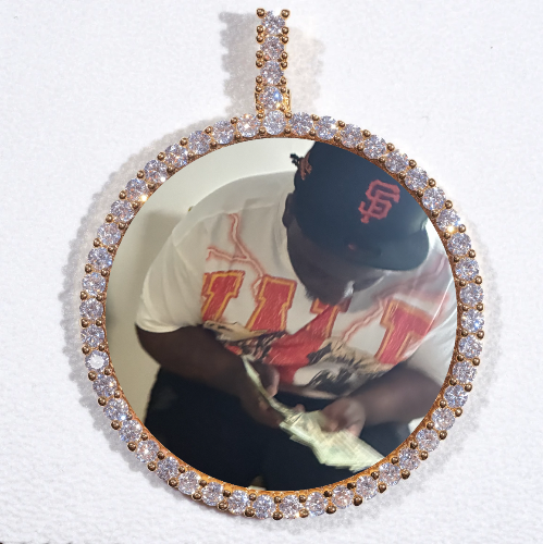 LARGE 3D CIRCLE CUSTOM PICTURE PENDANT