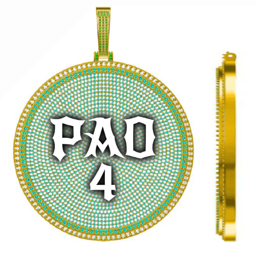 CUSTOM LETTER NECKLACE 3D BIG DISC
