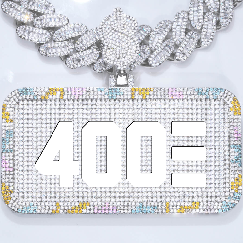 CUSTOM LETTER NECKLACE 3D COLORFUL SQUARE