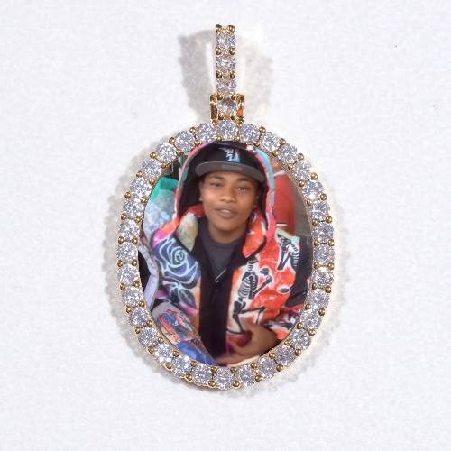 3D Oval Custom Picture Pendant