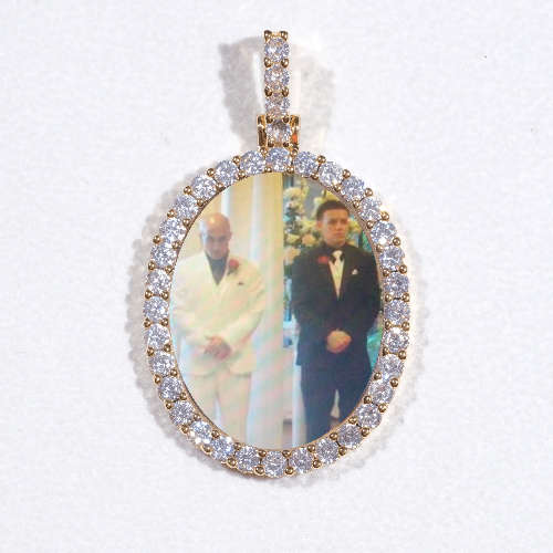 3D Oval Custom Picture Pendant