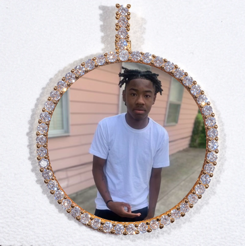 LARGE 3D CIRCLE CUSTOM PICTURE PENDANT