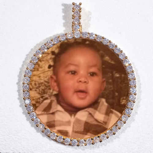 LARGE 3D CIRCLE CUSTOM PICTURE PENDANT