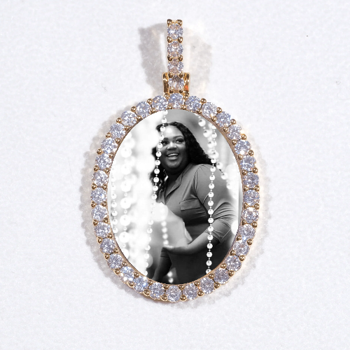 3D Oval Custom Picture Pendant