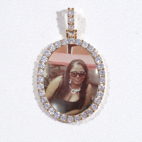 3D Oval Custom Picture Pendant