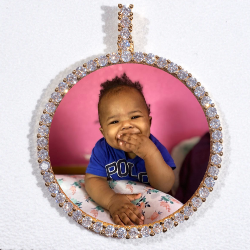 LARGE 3D CIRCLE CUSTOM PICTURE PENDANT