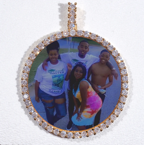 LARGE 3D CIRCLE CUSTOM PICTURE PENDANT