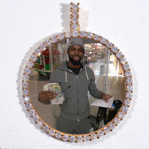 LARGE 3D CIRCLE CUSTOM PICTURE PENDANT