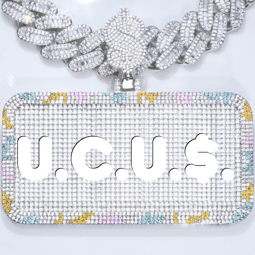CUSTOM LETTER NECKLACE 3D COLORFUL SQUARE
