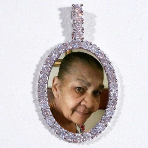 Large 3D Oval Custom Picture Pendant