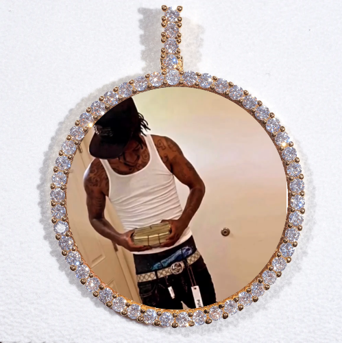 LARGE 3D CIRCLE CUSTOM PICTURE PENDANT