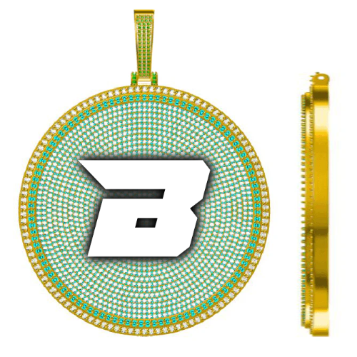 CUSTOM LETTER NECKLACE 3D BIG DISC