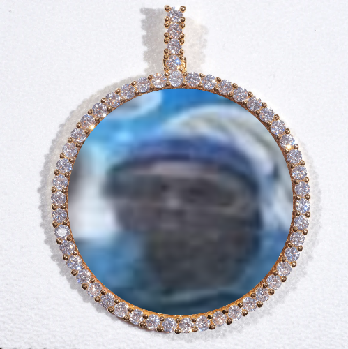 LARGE 3D CIRCLE CUSTOM PICTURE PENDANT