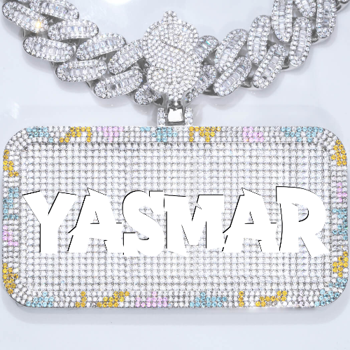 CUSTOM LETTER NECKLACE 3D COLORFUL SQUARE