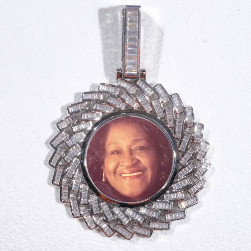 Large 3D Baguette Custom Picture Pendant