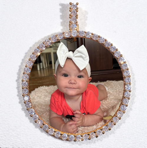 LARGE 3D CIRCLE CUSTOM PICTURE PENDANT