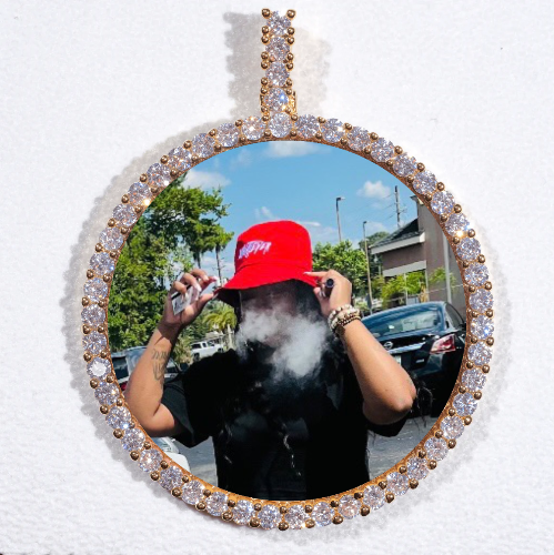 LARGE 3D CIRCLE CUSTOM PICTURE PENDANT