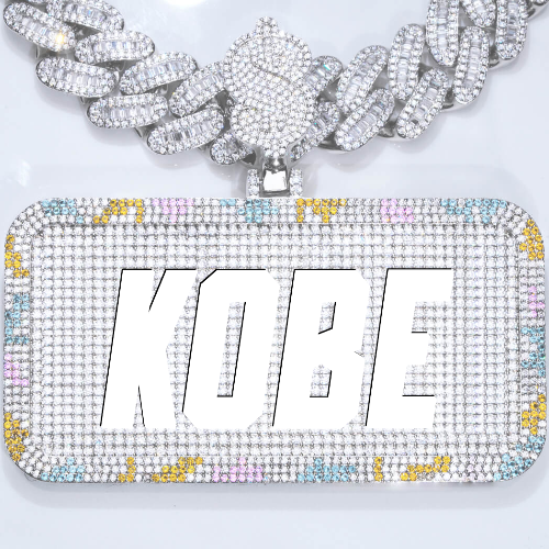 CUSTOM LETTER NECKLACE 3D COLORFUL SQUARE