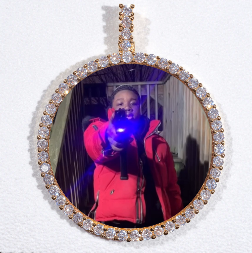 LARGE 3D CIRCLE CUSTOM PICTURE PENDANT