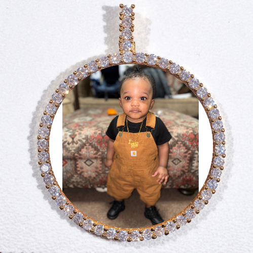 LARGE 3D CIRCLE CUSTOM PICTURE PENDANT