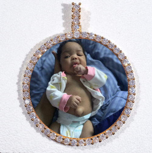 LARGE 3D CIRCLE CUSTOM PICTURE PENDANT