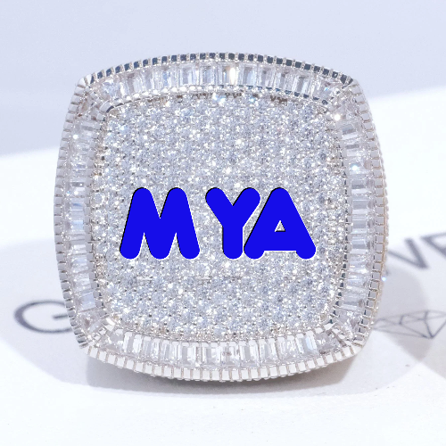 CUSTOM LETTER 3D ICED RING