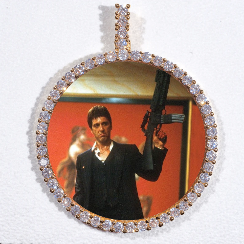 LARGE 3D CIRCLE CUSTOM PICTURE PENDANT