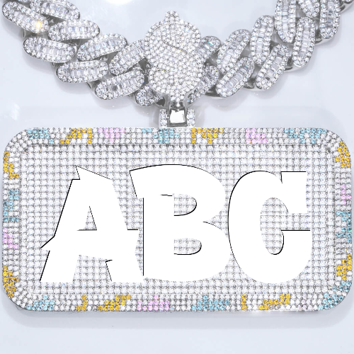 CUSTOM LETTER NECKLACE 3D COLORFUL SQUARE