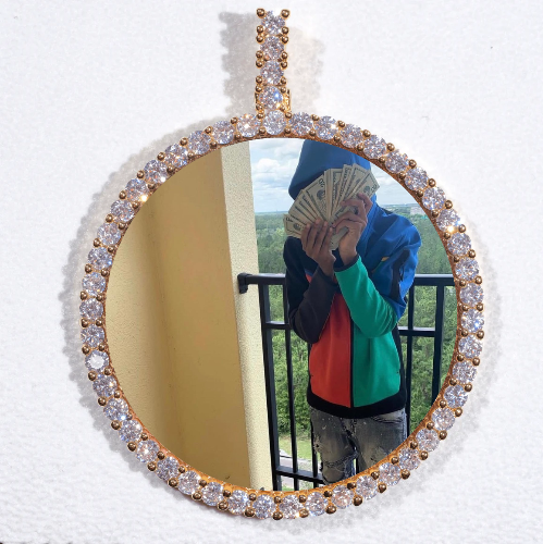 LARGE 3D CIRCLE CUSTOM PICTURE PENDANT