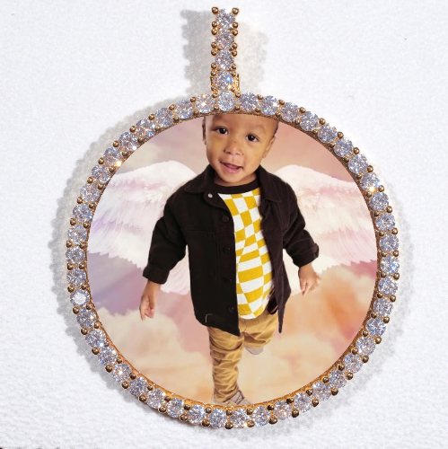 LARGE 3D CIRCLE CUSTOM PICTURE PENDANT