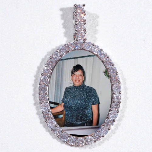 Large 3D Oval Custom Picture Pendant