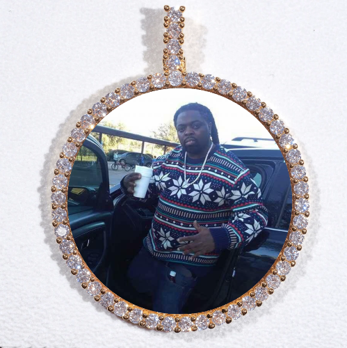 LARGE 3D CIRCLE CUSTOM PICTURE PENDANT