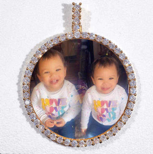 LARGE 3D CIRCLE CUSTOM PICTURE PENDANT
