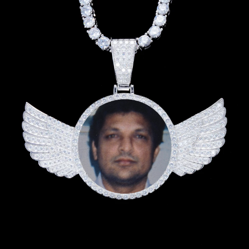 925S & VVS Moissanite 3D Wing Custom Picture Pendant