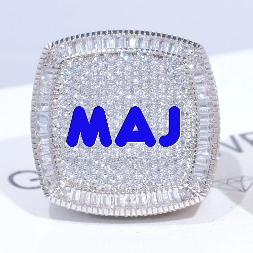 CUSTOM LETTER 3D ICED RING