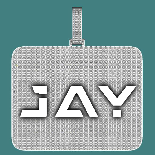 CUSTOM LETTER NECKLACE 3D BIG SQUARE