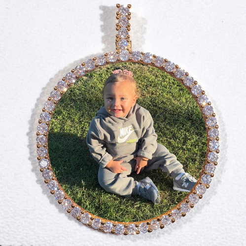 LARGE 3D CIRCLE CUSTOM PICTURE PENDANT
