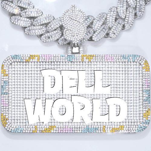 CUSTOM LETTER NECKLACE 3D COLORFUL SQUARE
