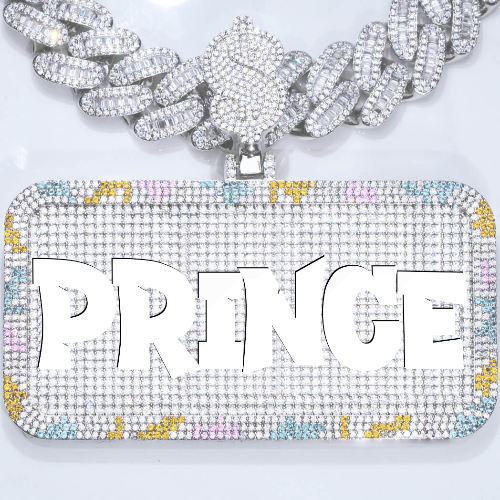 CUSTOM LETTER NECKLACE 3D COLORFUL SQUARE