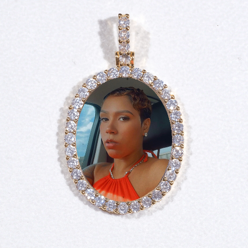 3D Oval Custom Picture Pendant