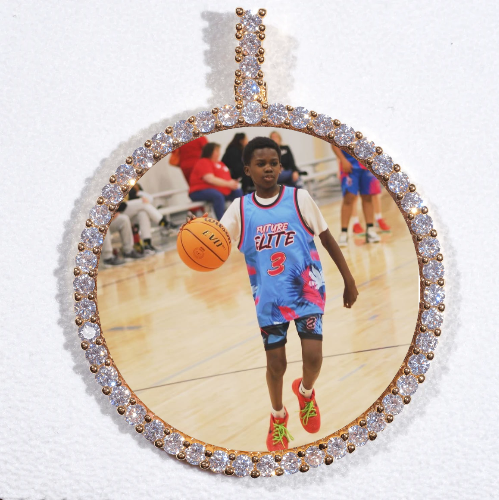 LARGE 3D CIRCLE CUSTOM PICTURE PENDANT